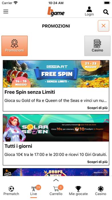 Bgame Schermata dell'app