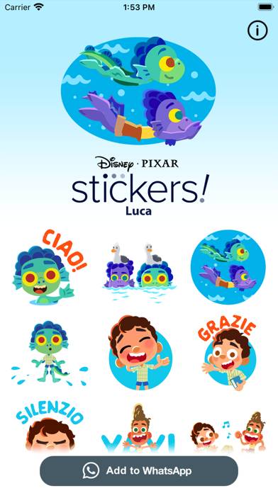 Pixar Stickers: Luca Captura de pantalla de la aplicación #1