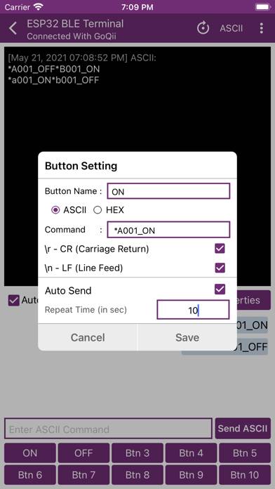 ESP32 BLE Terminal App-Screenshot