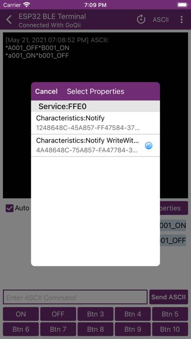ESP32 BLE Terminal App-Screenshot