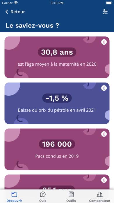 Insee Mobile Capture d'écran de l'application