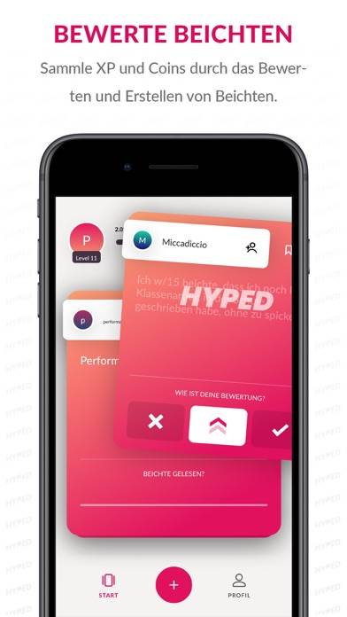 HYPED App-Screenshot