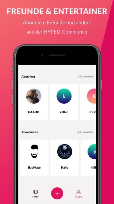 HYPED App-Screenshot