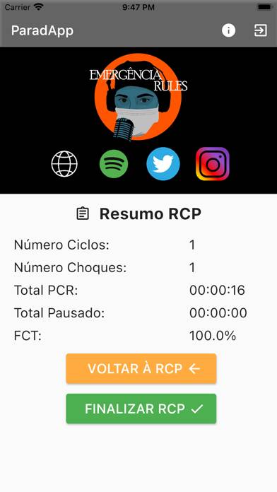 ParadApp Emergência Rules App-Screenshot