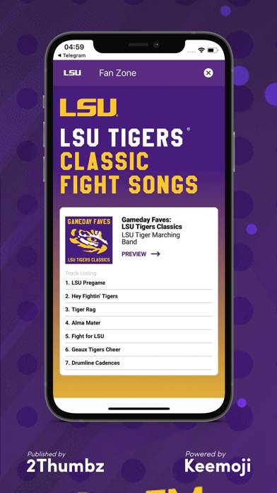 LSU TIGERS Keyboard by 2Thumbz App screenshot