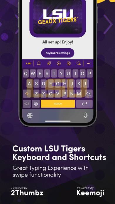 LSU TIGERS Keyboard by 2Thumbz App screenshot