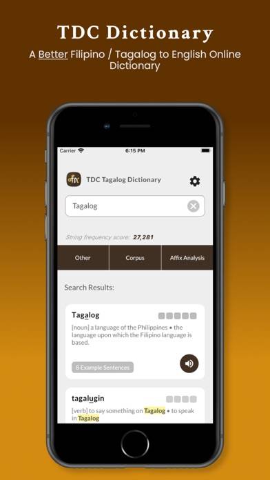 TDC Tagalog Dictionary App skärmdump