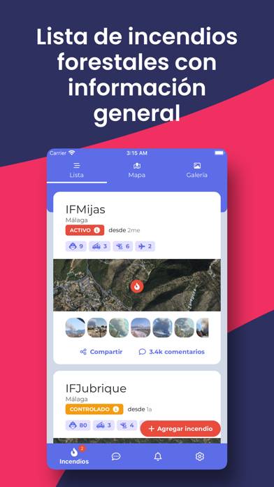Incendios Forestales España Captura de pantalla de la aplicación #2