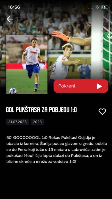 Hajduk Digital TV App-Screenshot