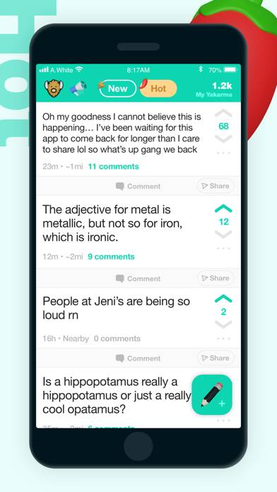 Yik Yak App screenshot