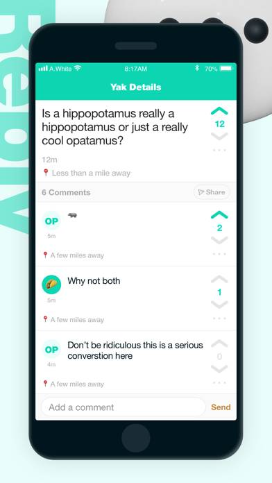 Yik Yak App screenshot