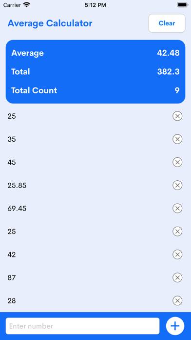 Average Calculator Pro App skärmdump
