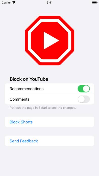 BlockYT for Safari App skärmdump