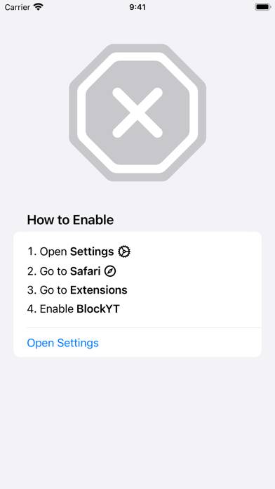 BlockYT for Safari App skärmdump