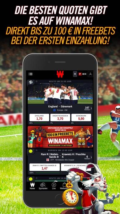 Winamax Sportwetten Bildschirmfoto