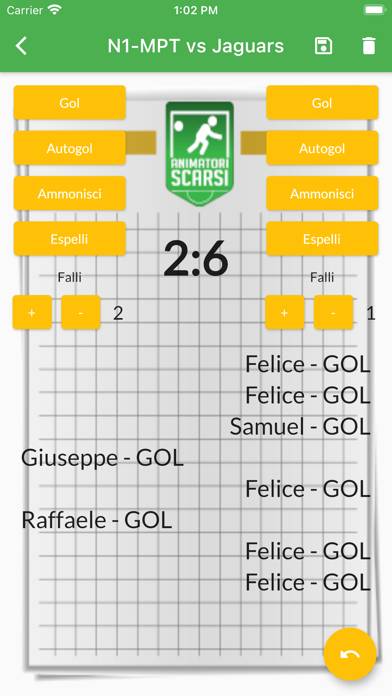 Quaderno Torneo Schermata dell'app