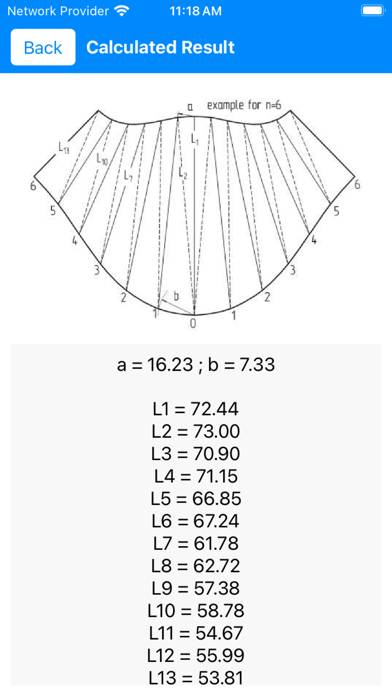 Flat Pattern Cone Calculator App-Screenshot