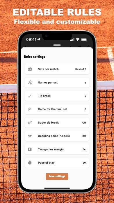 Tennis Score Keepr Schermata dell'app #2
