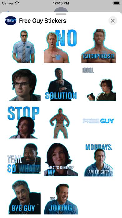 Free Guy Stickers Captura de pantalla de la aplicación #3