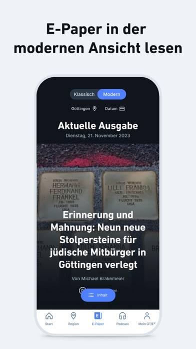 GT/ET App-Screenshot