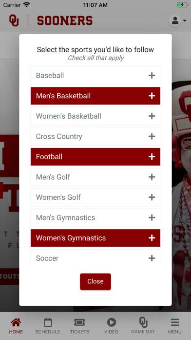 Oklahoma Sooners screenshot