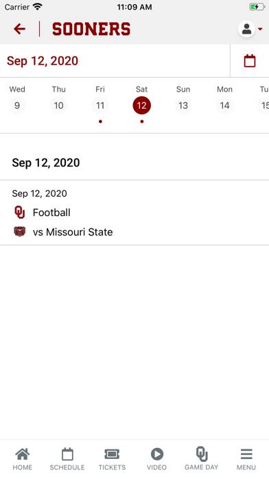 Oklahoma Sooners App screenshot