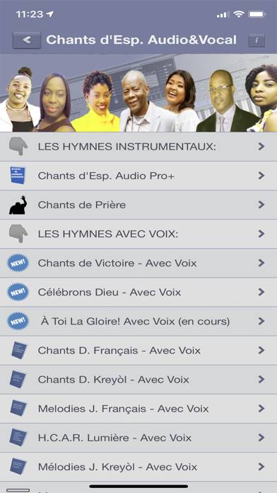 Chants d'Esp. Audio & Vocale App screenshot #1