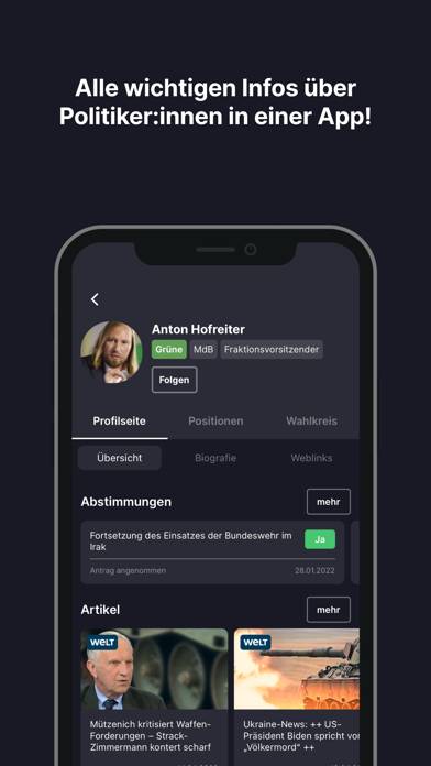 FaceTheFacts Politik & Wahlen App-Screenshot