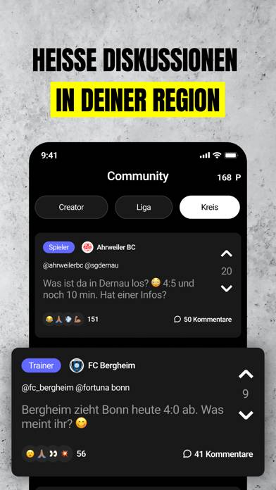 Prematch: Echter Fußball App-Screenshot