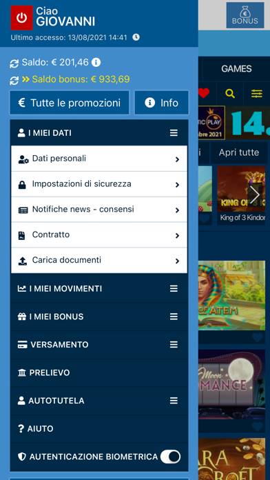 Betflag Casinò schermata del gioco