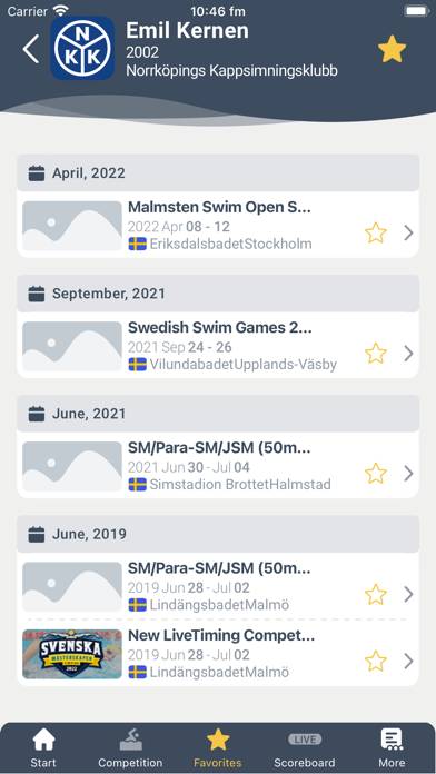 Swimify Livetiming App skärmdump #6