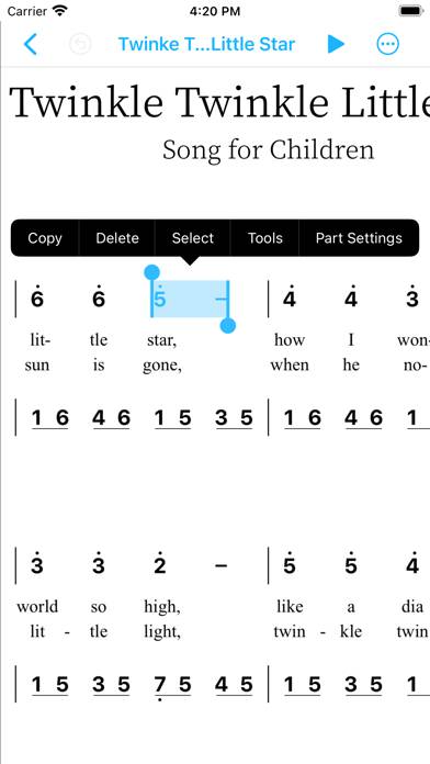 NumScore Schermata dell'app