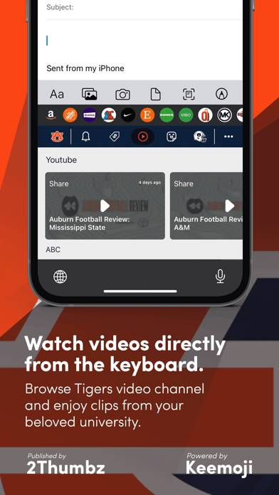 Auburn Tigers Keyboard App screenshot