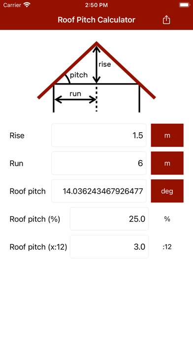 Roof Pitch Calculator screenshot