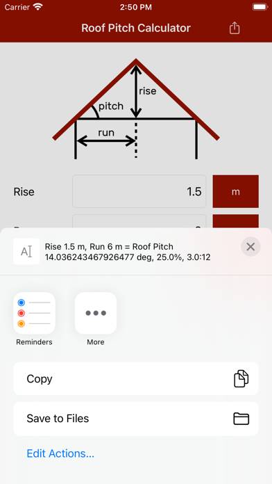 Roof Pitch Calculator Capture d'écran de l'application #2