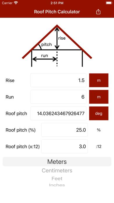 Roof Pitch Calculator Capture d'écran de l'application #3