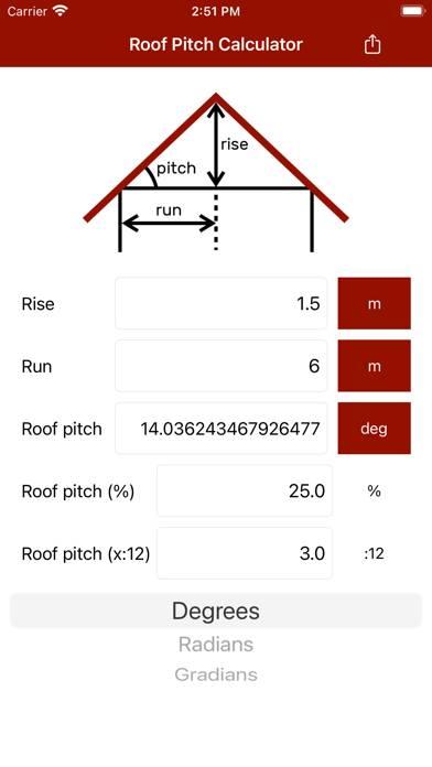 Roof Pitch Calculator Capture d'écran de l'application #4