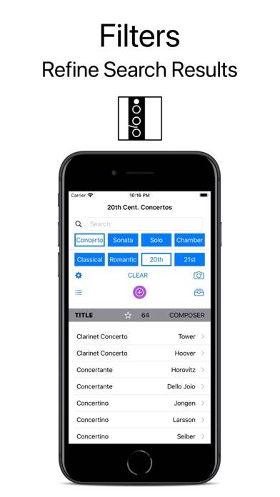 Clarinet Repertoire App screenshot