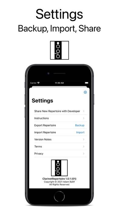 Clarinet Repertoire App screenshot