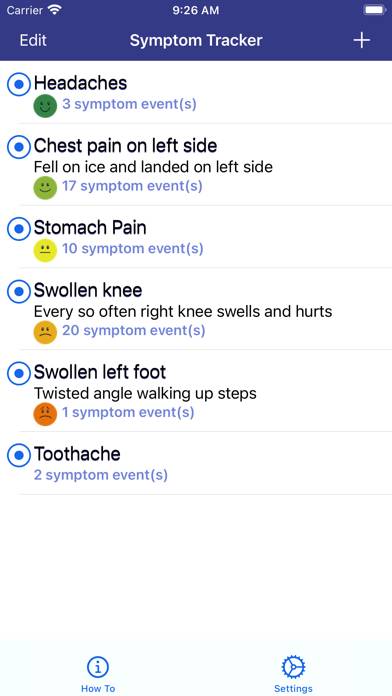 Symptoms Tracker App-Screenshot #1