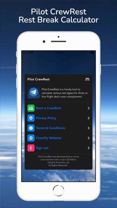 Pilot CrewRest Captura de pantalla de la aplicación #1