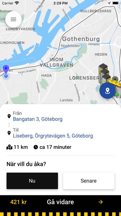 Taxi Göteborg App skärmdump