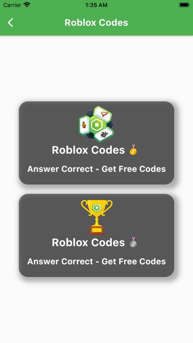 Robux Codes Gold Cards Quiz App screenshot #4