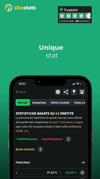 Sbostats: live, stats and odds Schermata dell'app #3