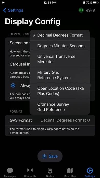 Meshtastic Captura de pantalla de la aplicación