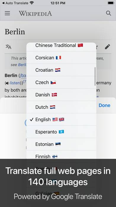 Auto Translate for Safari immagine dello schermo