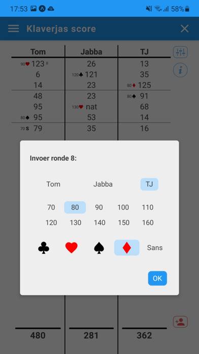 Klaverjas-Score Schermata dell'app #4