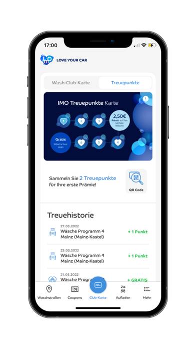 IMO Wash-Club App-Screenshot