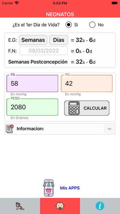 Presión Arterial Pediátrica Captura de pantalla de la aplicación