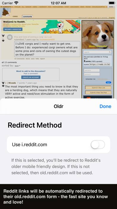 Oldr Redirect for Reddit App screenshot #2